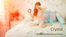  Presentation with young children - Audience pleasing PPT theme consisting of s bedroom with alarm clock backdrop and a lemonade colored foreground