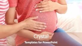  Presentation with pregnant woman - Theme featuring s belly on baby shower background and a coral colored foreground