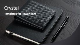  Presentation with black men - Beautiful PPT layouts featuring s black wallet with notebook backdrop and a dark gray colored foreground