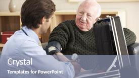  Presentation with taking the blood pressure in black women - Theme having s blood pressure at home background and a light blue colored foreground