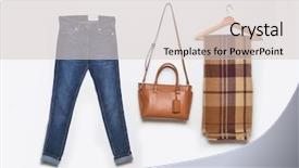  Presentation with jeans - Slide set having s blue jeans and handbag background and a light gray colored foreground
