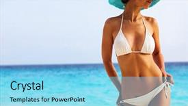  Presentation with woman nude body - PPT theme having s body in sexy bikini background and a light blue colored foreground