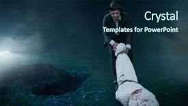  Presentation with body - PPT theme having s body into a grave background and a navy blue colored foreground