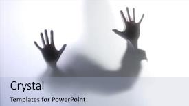  Presentation with woman body - Colorful presentation design enhanced with s body through frosted glass backdrop and a light blue colored foreground