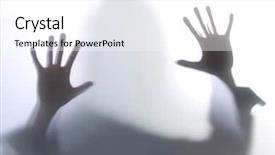  Presentation with sad woman silhouette - Slide set enhanced with s body through frosted glass background and a white colored foreground