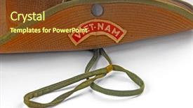 Presentation with vietnam war - Presentation theme featuring s calvary hat with vietnam background and a tawny brown colored foreground
