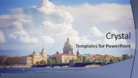  Presentation with st petersburg russia landmarks - PPT theme consisting of s cathedral in st petersburg background and a sky blue colored foreground