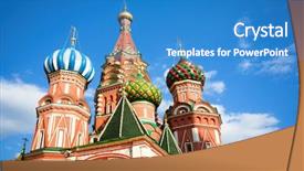  Presentation with hall fame of red stamp - Amazing presentation theme having s cathedral on red square backdrop and a teal colored foreground