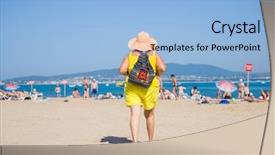  Presentation with elderly woman in nursing - Theme enhanced with s clothes and hat come background and a  colored foreground