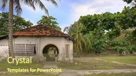  Presentation with prison - Presentation theme having s convict prison courtyard vietnam background and a tawny brown colored foreground