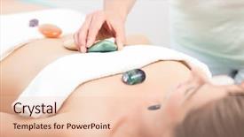  Presentation with therapeutic - Slide deck with s curity - therapist placing therapeutic hot stones background and a lemonade colored foreground