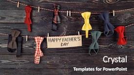  Presentation with father - Colorful PPT theme enhanced with s day and bow tie backdrop and a dark gray colored foreground