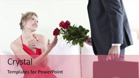  Presentation with roses - Beautiful presentation theme featuring s day birthday or anniversary backdrop and a red colored foreground