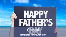  Presentation with kid s happy fathers day - Presentation design featuring s day card with beach background and a  colored foreground