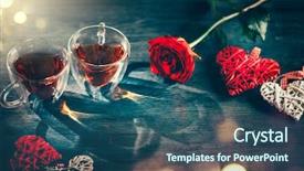  Presentation with tea party - Presentation with s day romantic dinner party background and a ocean colored foreground