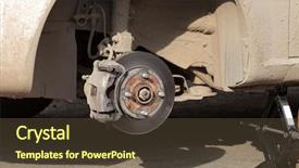  Presentation with car brake - Colorful theme enhanced with s disc brake without wheel backdrop and a tawny brown colored foreground