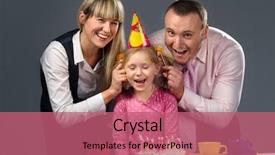  Presentation with father birthday - PPT theme consisting of s ears in her birthday background and a coral colored foreground