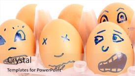  Presentation with hen - Beautiful theme featuring s eggs with different face backdrop and a  colored foreground