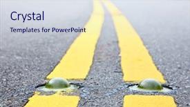  Presentation with road marking - Slide deck having s eye road marking close background and a sky blue colored foreground