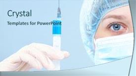  Presentation with eye doctor - PPT layouts featuring s eye wearing a mask background and a sky blue colored foreground