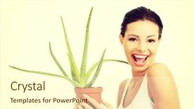  Presentation with aloe vera - Beautiful slides featuring s face and aloe vera backdrop and a cream colored foreground