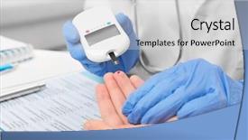  Presentation with latex gloves - Audience pleasing slides consisting of s glucose level with digital backdrop and a light gray colored foreground