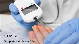  Presentation with latex gloves - Colorful presentation design enhanced with s glucose level with digital backdrop and a light blue colored foreground