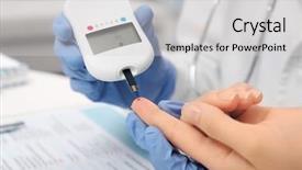  Presentation with latex gloves - Amazing theme having s glucose level with digital backdrop and a light gray colored foreground