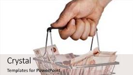  Presentation with hand holding colorful brain sketch - Beautiful PPT theme featuring s hand holding a money backdrop and a  colored foreground