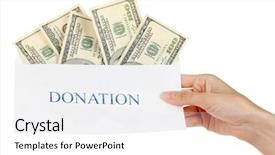  Presentation with envelope - Audience pleasing PPT theme consisting of s hand holding an envelope backdrop and a white colored foreground