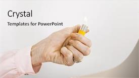  Presentation with trophy award hand holding - Amazing presentation having s hand holding cigarette light backdrop and a  colored foreground