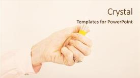  Presentation with cigarette - Slide deck enhanced with s hand holding cigarette light background and a  colored foreground