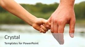  Presentation with nature river - PPT theme with s hand lead his child background and a cool aqua colored foreground