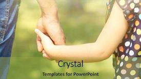  Presentation with lead - Presentation theme featuring s hand lead his child background and a yellow colored foreground