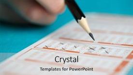  Presentation with lottery ticket - PPT layouts featuring s hand marking in lottery background and a lemonade colored foreground