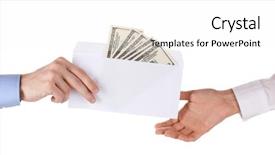  Presentation with envelope - Colorful presentation enhanced with s hand passes the envelope backdrop and a white colored foreground