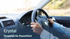  Presentation with hands holding - Slides featuring s hands holding steering wheel background and a ocean colored foreground