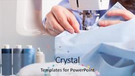  Presentation with sewing machine - Audience pleasing PPT theme consisting of lonely woman in melancholy sitting in an empty room against lightrays 3d illustration backdrop and a dark gray colored foreground