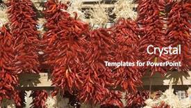  Presentation with market food - Audience pleasing PPT theme consisting of s hanging on a vendor backdrop and a tawny brown colored foreground