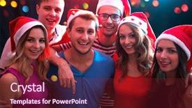  Presentation with christmas party - Amazing PPT layouts having s hats at a christmas backdrop and a tawny brown colored foreground