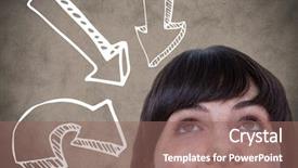  Presentation with head - PPT theme having s head looking at white background and a violet colored foreground