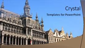  Presentation with unesco - Colorful presentation design enhanced with s house on grand place backdrop and a  colored foreground