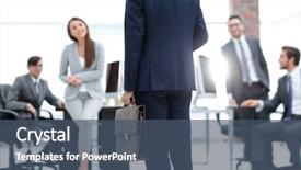  Presentation with professor - Beautiful presentation theme featuring s lecture in small class backdrop and a ocean colored foreground