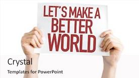  Presentation with change - PPT theme with s make a better world background and a sky blue colored foreground