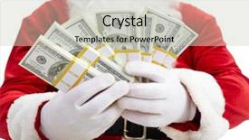  Presentation with santa - Audience pleasing PPT layouts consisting of christmas money - close-up of santa s hands backdrop and a light gray colored foreground