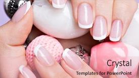  Presentation with nails manicure - PPT theme enhanced with s nails with beautiful french background and a lemonade colored foreground