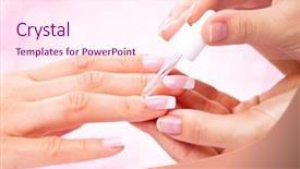  Presentation with nails manicure - Slides featuring s nails with beautiful french background and a pink colored foreground
