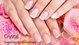  Presentation with nails manicure - PPT layouts having s nails with beautiful french background and a coral colored foreground