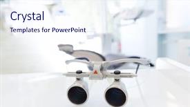  Presentation with dental office - Slide deck with s office dentistry dental loupe background and a sky blue colored foreground