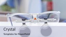  Presentation with dental office - Beautiful presentation theme featuring s office dentistry dental loupe backdrop and a light blue colored foreground